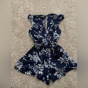 Floral Blue Romper
